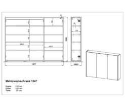 Mehrzweckschrank »Libbiano«, weiß/eiche, ca. 105 cm