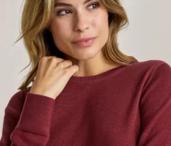 Merino-Feinstrickpullover, dunkelrot