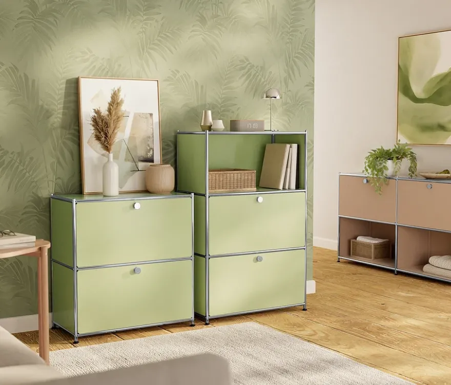 Metall-Sideboard »CN3« mit 2 versetzbaren Klappenfächern, toffee