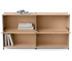 Metall-Sideboard »CN3« mit 2 versetzbaren Klappenfächern, toffee