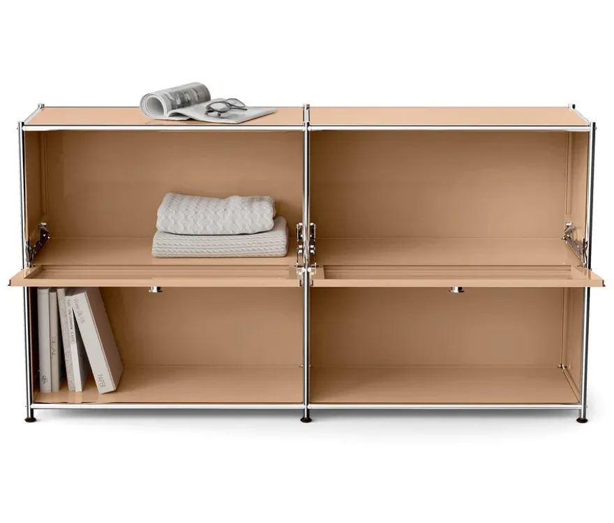 Metall-Sideboard »CN3« mit 2 versetzbaren Klappenfächern, toffee