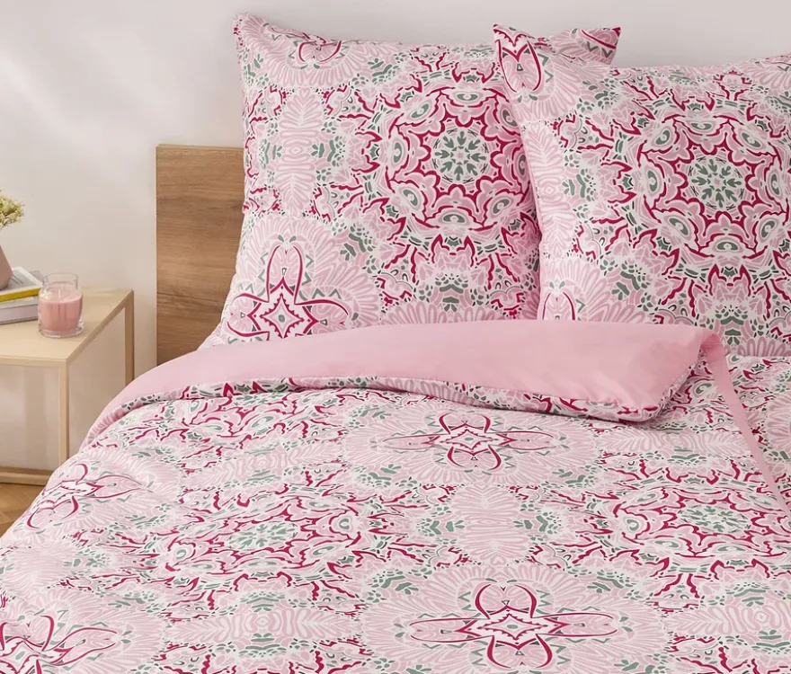 Microfaser-Bettwäsche, rosa, Normalgröße