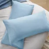 2 Microfaser-Kopfkissenbezüge, hellblau