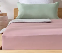 Microfaser-Spannbettlaken, rosa, Normalgröße