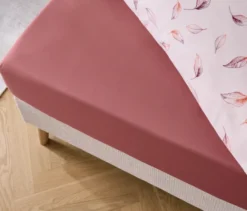 Microfaser-Spannbettlaken, rosa, Normalgröße
