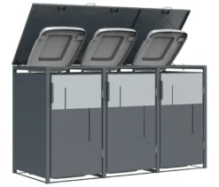 Mülltonnenbox, grau,3er