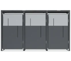 Mülltonnenbox, grau,3er