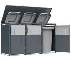 Mülltonnenbox, grau,3er