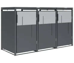 Mülltonnenbox, grau,3er