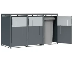 Mülltonnenbox, grau,3er