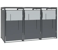 Mülltonnenbox, grau,3er
