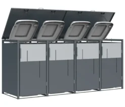 Mülltonnenbox, grau, 4er