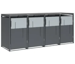 Mülltonnenbox, grau, 4er