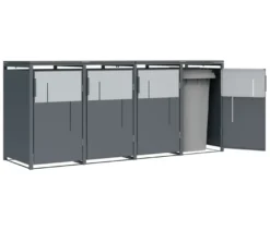 Mülltonnenbox, grau, 4er