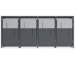Mülltonnenbox, grau, 4er