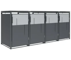 Mülltonnenbox, grau, 4er