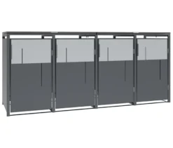 Mülltonnenbox, grau, 4er