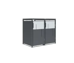 Mülltonnenbox, grau, 2er