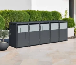 Mülltonnenbox, grau, 5er