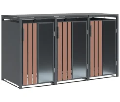 Mülltonnenbox, Holzoptik, 3er