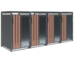 Mülltonnenbox, Holzoptik, 4er