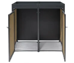 Mülltonnenbox mit Blumenkasten, 2er