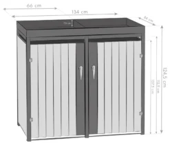 Mülltonnenbox mit Blumenkasten, 2er