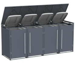Mülltonnenbox mit Trethebel für 4 Mülltonnen á 240 l