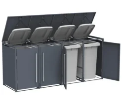 Mülltonnenbox mit Trethebel für 4 Mülltonnen á 240 l