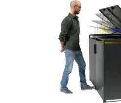 Mülltonnenbox mit Trethebel für 4 Mülltonnen á 240 l