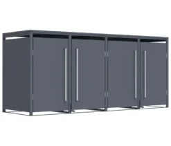 Mülltonnenbox mit Trethebel für 4 Mülltonnen á 240 l