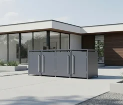 Mülltonnenbox mit Trethebel für 4 Mülltonnen á 240 l