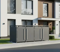 Mülltonnenbox mit Trethebel für 4 Mülltonnen á 240 l