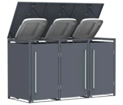 Mülltonnenbox mit Trethebel für 3 Mülltonnen á 240 l