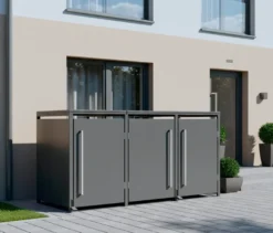 Mülltonnenbox mit Trethebel für 3 Mülltonnen á 240 l