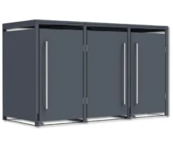 Mülltonnenbox mit Trethebel für 3 Mülltonnen á 240 l