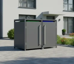 Mülltonnenbox mit Trethebel für 2 Mülltonnen á 240 l