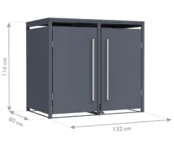 Mülltonnenbox mit Trethebel für 2 Mülltonnen á 240 l