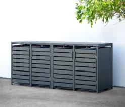 Mülltonnenbox, Stahl, 4er