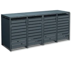 Mülltonnenbox, Stahl, 4er