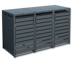 Mülltonnenbox, Stahl, 3er