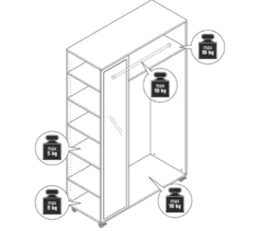 Mobile Spiegelschrank-Garderobe