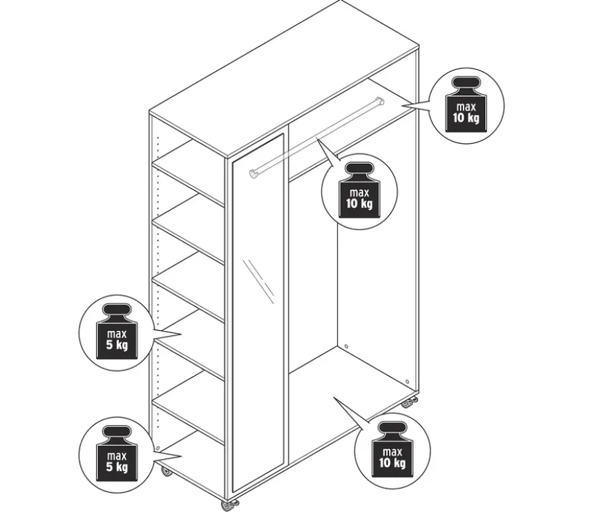 Mobile Spiegelschrank-Garderobe