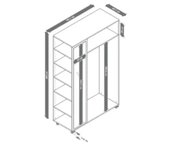 Mobile Spiegelschrank-Garderobe