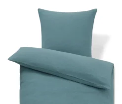 Musselin-Bettwäsche, blau, Normalgröße