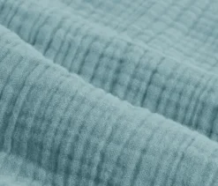 Musselin-Bettwäsche, blau, Normalgröße