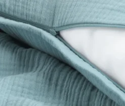 Musselin-Bettwäsche, blau, Normalgröße