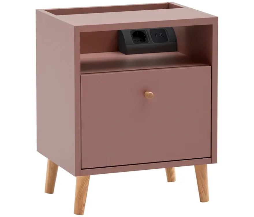 Nachttisch »Bjarne« mit Ladefunktion, mauve