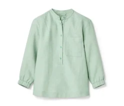 NAH/STUDIO Bluse | Baumwoll-Leinen-Mix, caribbean, Sake