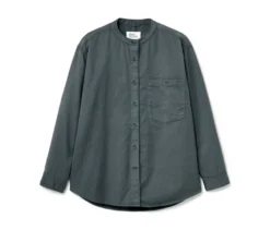 NAH/STUDIO Hemdbluse | Baumwolle, stone blue
